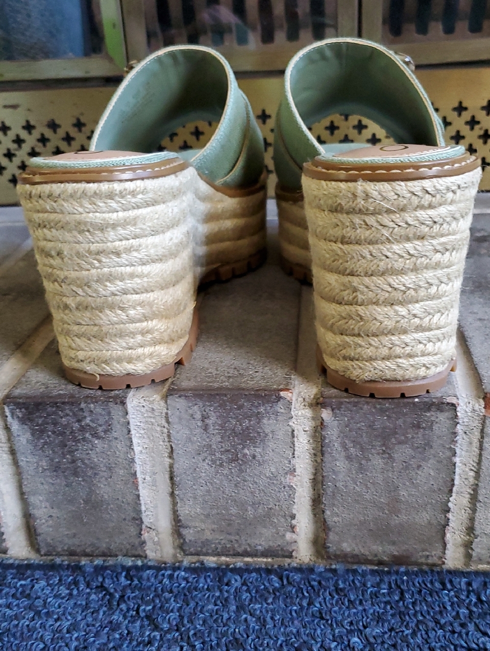 Sam Edelman Women's NIB Livi Jade Linen Platform Sandals Size 10 - Picture 5 of 7